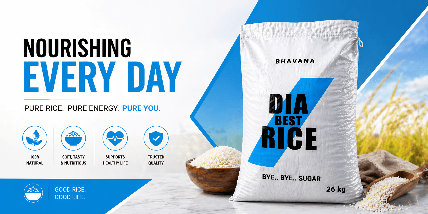 Royal Bhavana Rice health-conscious family meal visual